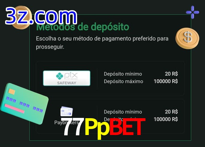 O cassino 77Ppbet oferece uma grande variedade de métodos de pagamento